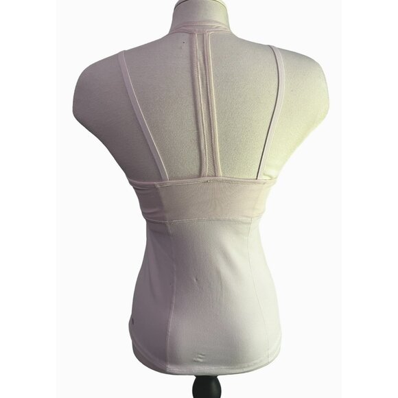 Zella Pink Sheer Bust Active Top Sz Small Womens Strappy Tank w/ Built in Bra - Picture 1 of 10